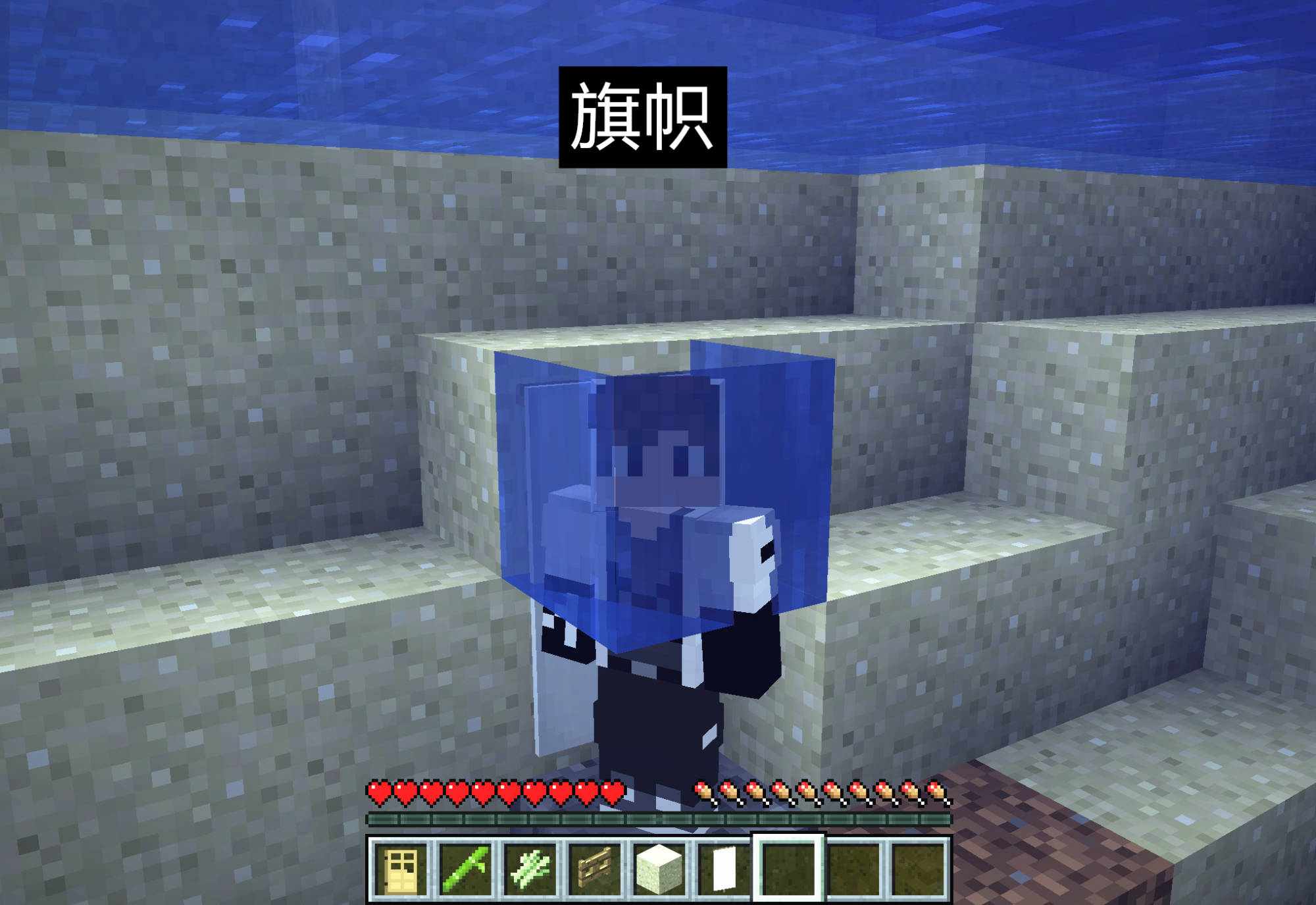 如何在minecraft获得 水下空气 大佬 一个甘蔗就能搞定 方块