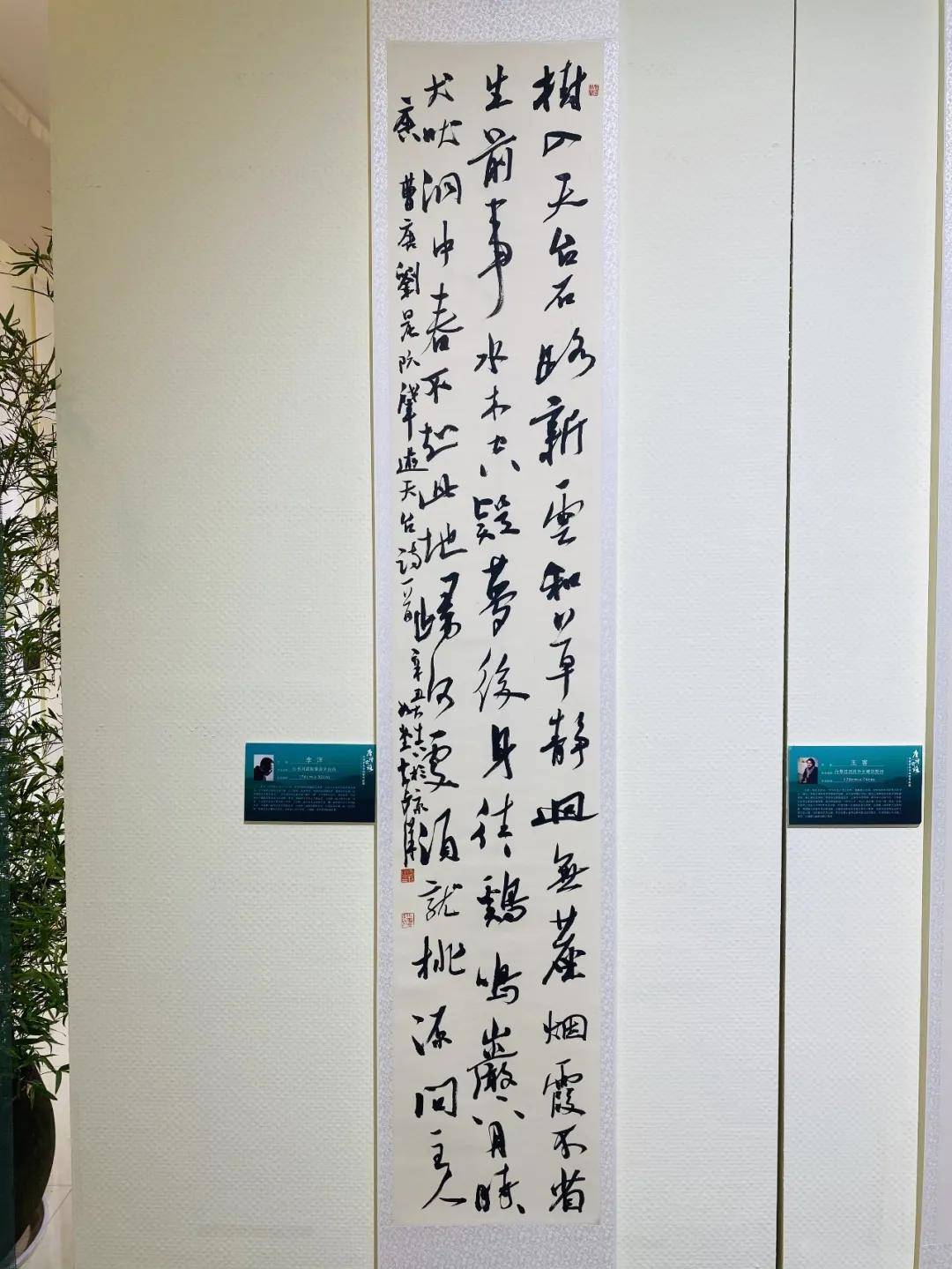 草书早发天台中岩寺度关岭次天姥岑诗(节选)何国门 楷书水帘诗张斯鸿