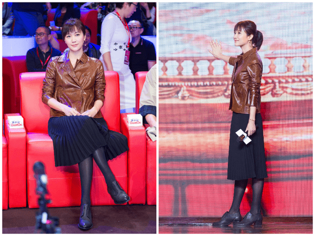 身材 徐静蕾骨子里有股文艺范,长款衬衫当裙子穿,配上腰带显高又显瘦