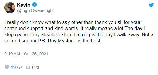 凯文 欧文斯再度暗示离开wwe 发文感谢此人 雷尔 全网搜