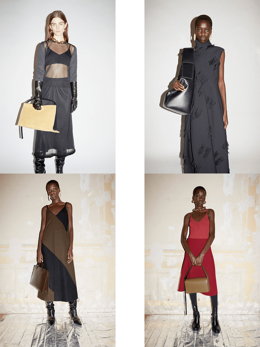 颜色 Jil Sander 2021秋冬，不安的元素更为有趣，拥抱戏剧性时尚