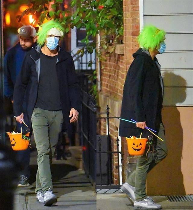 黑色 霉霉万圣节扮松鼠，与布莱克夫妇上街讨糖果，瑞安只戴假发太敷衍