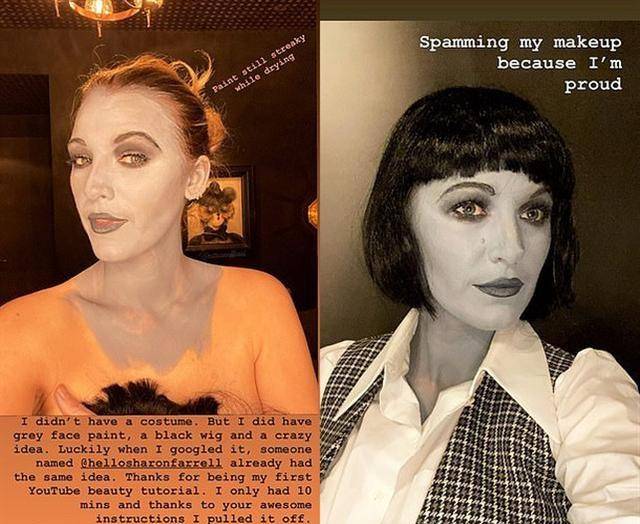 黑色 霉霉万圣节扮松鼠，与布莱克夫妇上街讨糖果，瑞安只戴假发太敷衍