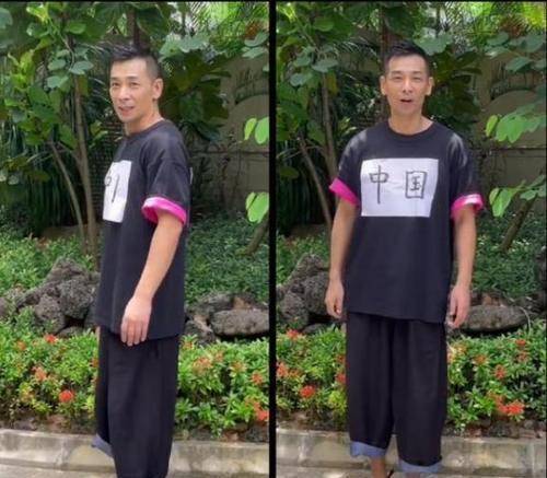 显得 赵文卓不愧是“最帅法海”,穿红T恤配黑中裤,尽显成熟硬汉身材