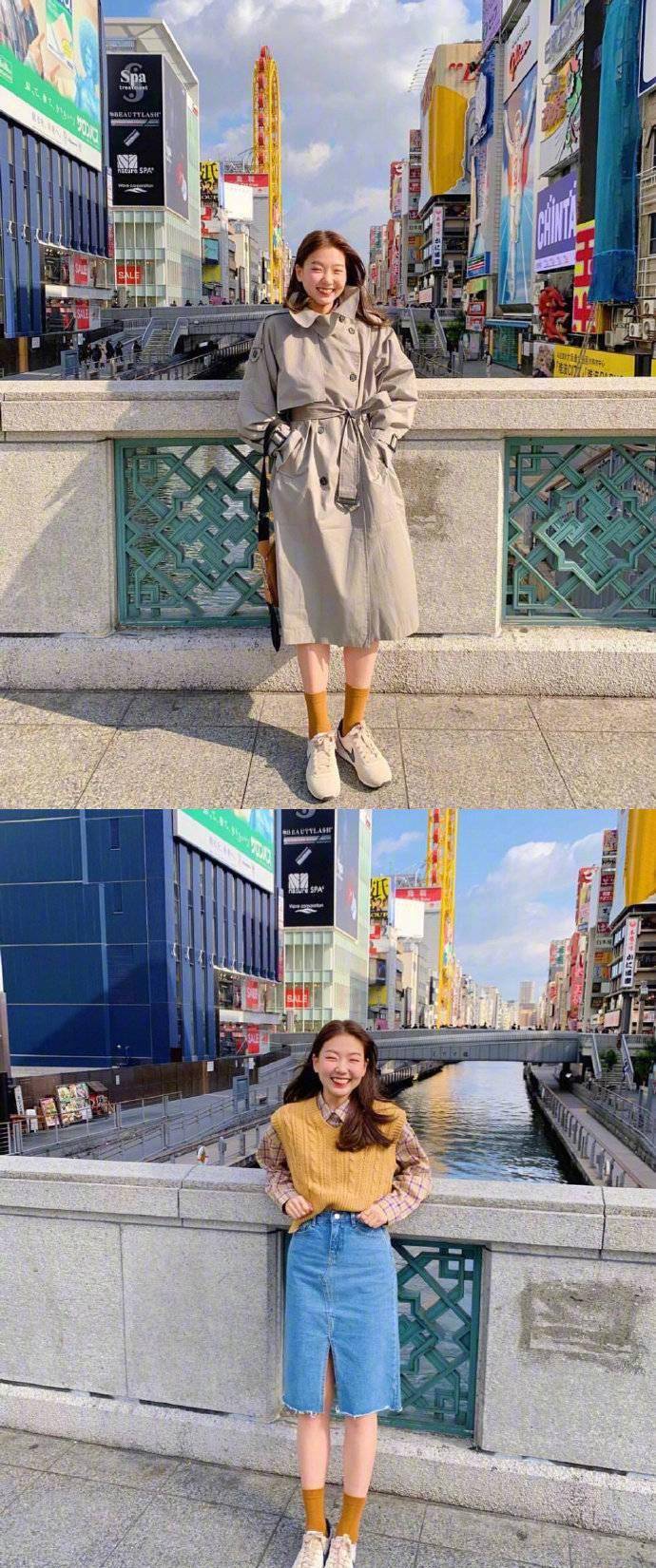 短裙 那些偶像剧中的甜美小姐姐是这样搭配的,短裙+帆布鞋,怎样都美