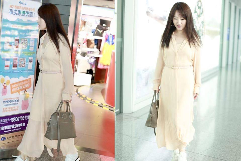 设计 浅色穿搭有多么受欢迎?可以品一品杨钰莹的穿搭,穿肉色裙好温柔