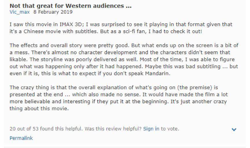 电影|《流浪地球》稳了，应该看看外国观众的真实评价了