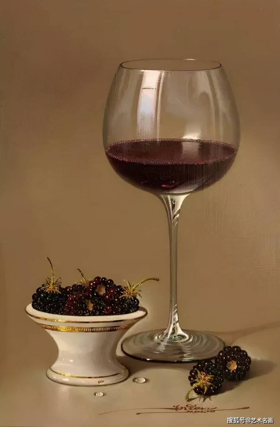 西班牙超写实画家javiermulio的透明玻璃杯具油画作品