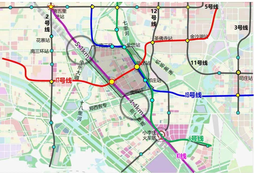 除了地鐵4號線外,備受關注的k1快速線也在這裡設立了金岱西站,下一站