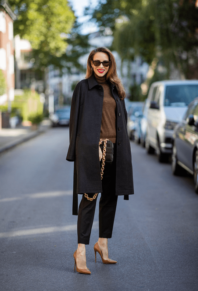 黑色 穿来穿去，还是极简风“黑色大衣”最时髦，百搭不踩雷还好看