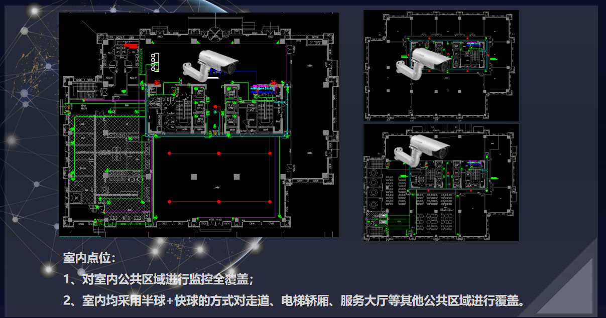 建立視頻監控系統-分控中心(1#樓,3#樓,5#樓均配置3*4 55