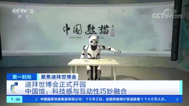 网红熊猫机器人优悠火爆迪拜世博会！