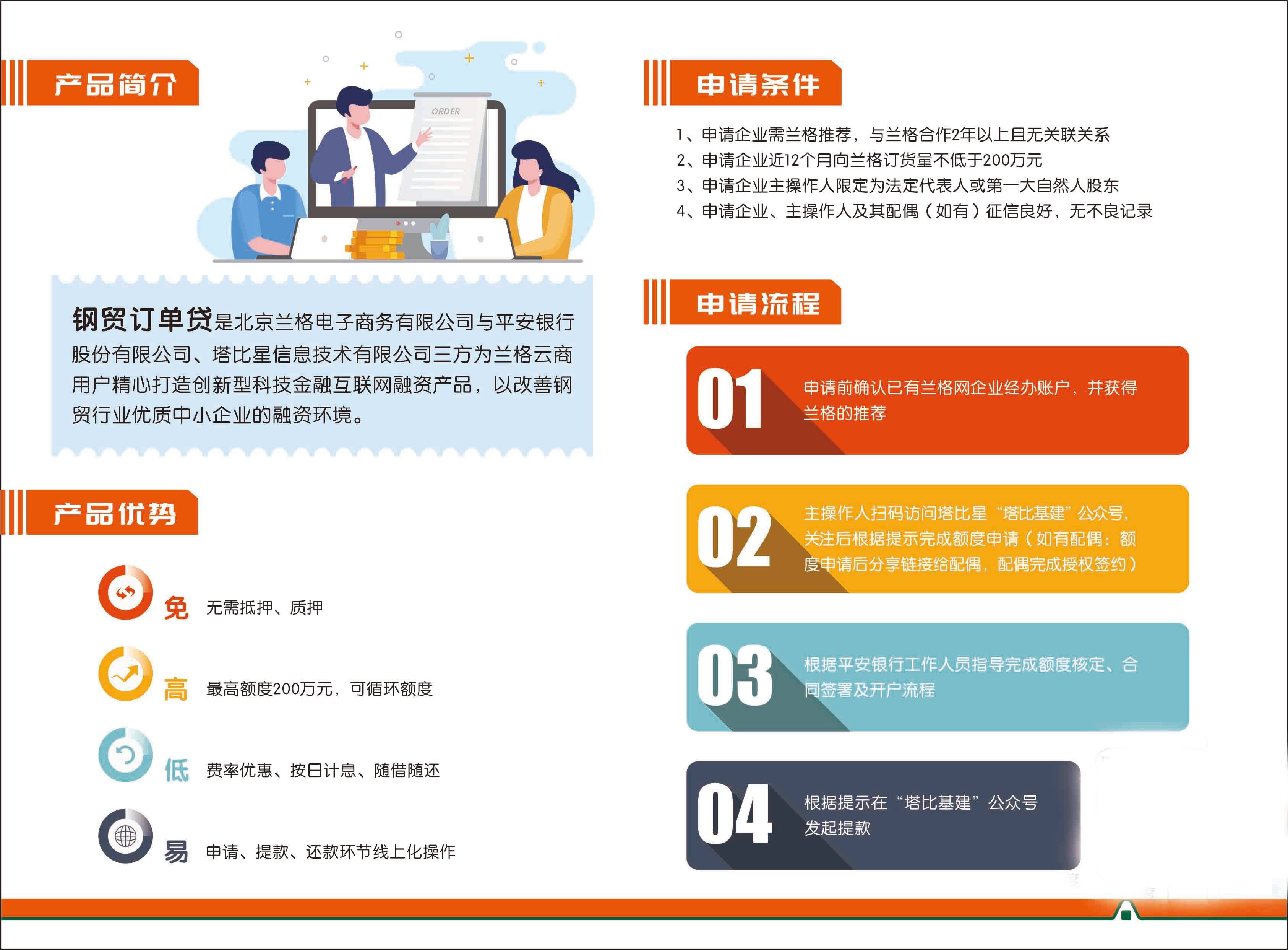 塔比星聯合平安銀行上線蘭格定製版鋼貿訂單貸