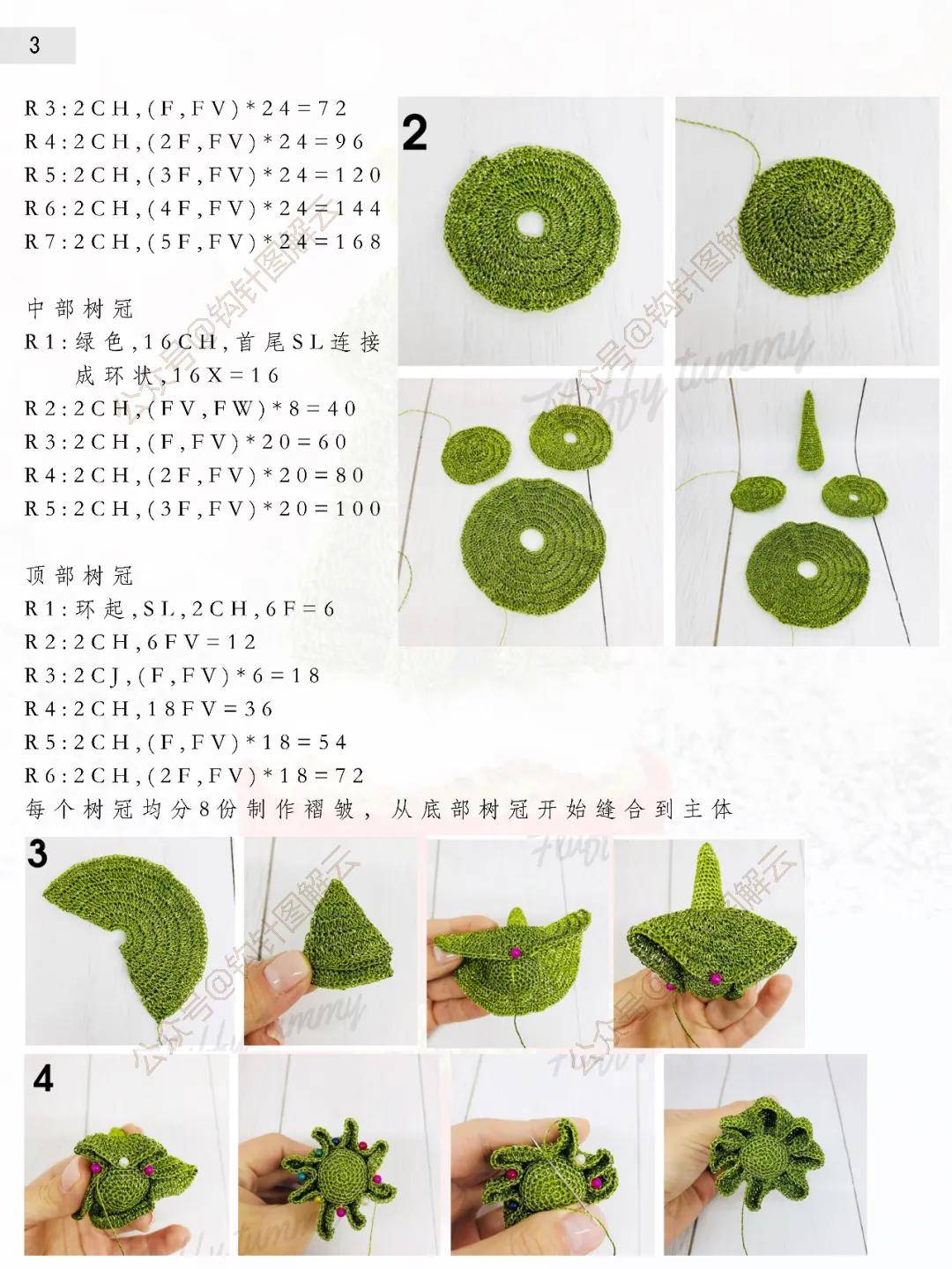 因为钩针图解｜飘雪的圣诞，加点糖、加点甜，附圣诞纸杯蛋糕编织教程