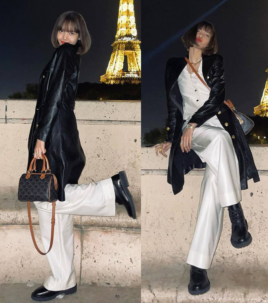 黑色 Lisa回归分享酷辣全黑穿搭，没有同款身材，那就拥有同款时尚造型