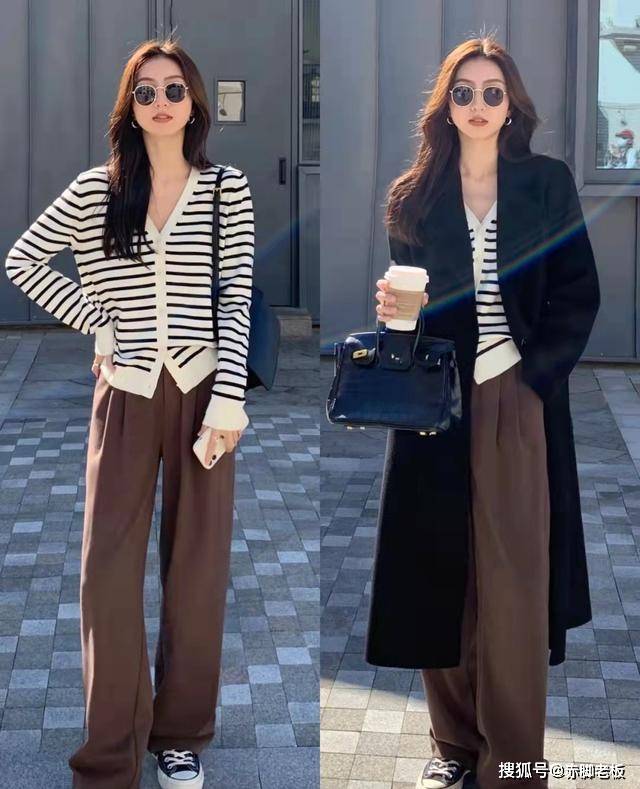 设计 毛衣+大衣、直筒裤+靴子,简约显气质的保暖look,穿出时尚感