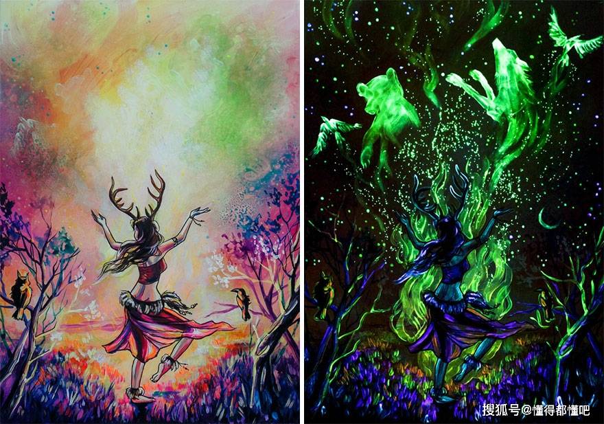 在黑暗中绘画光会显示出它们隐藏的意义