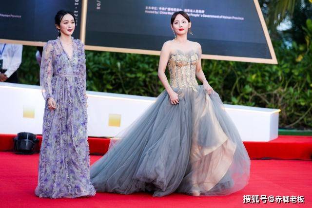 陈乔恩 海南岛电影节红毯，杨幂大秀美背，昆凌似黑天鹅，陈乔恩纱裙好仙