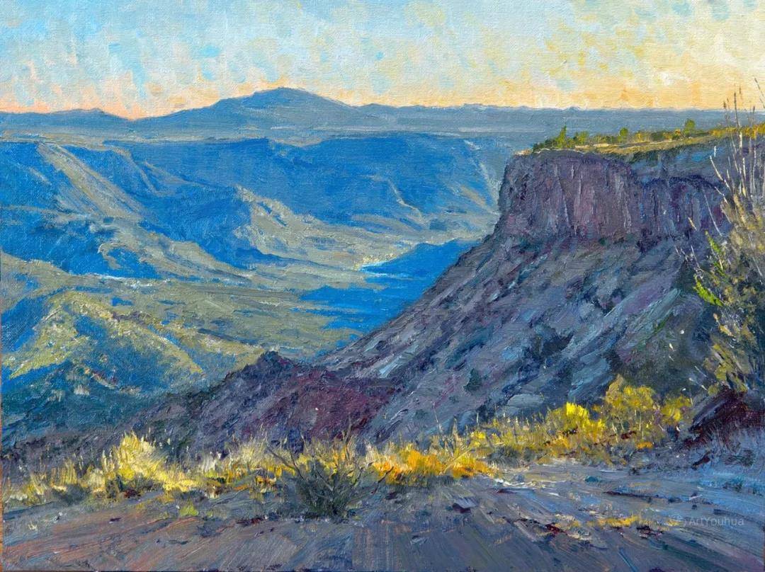 独特的创作风格不照搬大自然寻求简化的具象风景油画