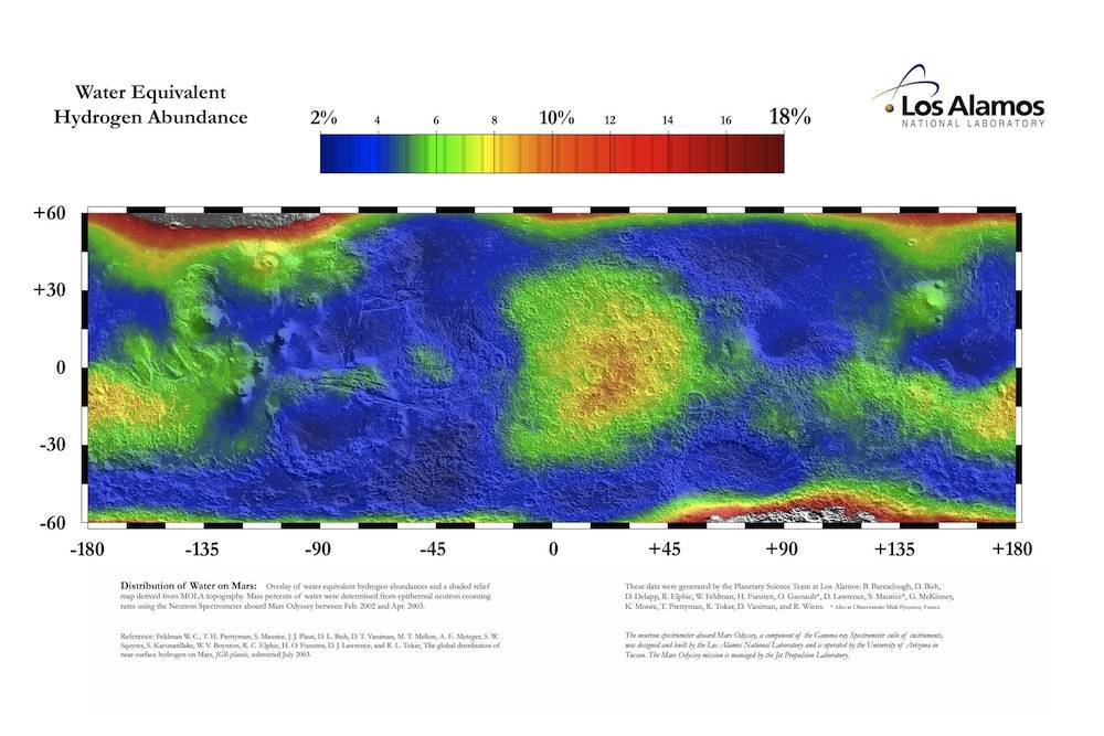 水冰|火星有多少水？500 万立方公里的冰，融化后可覆盖整个星球35米深