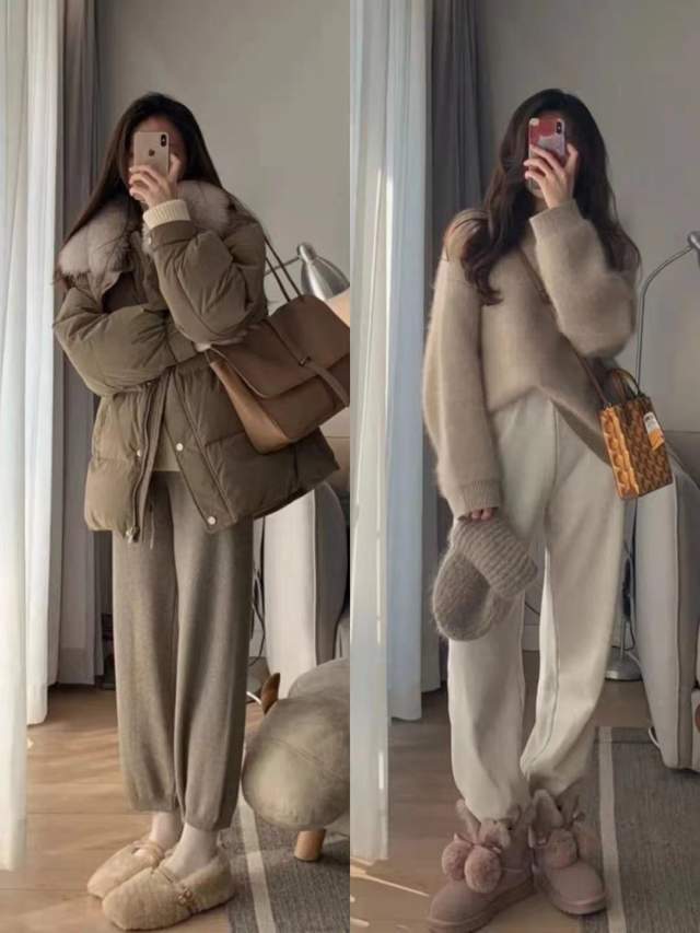 一身 羽绒服不仅能搭裙子！“羽绒服+裤子”，更保暖时尚
