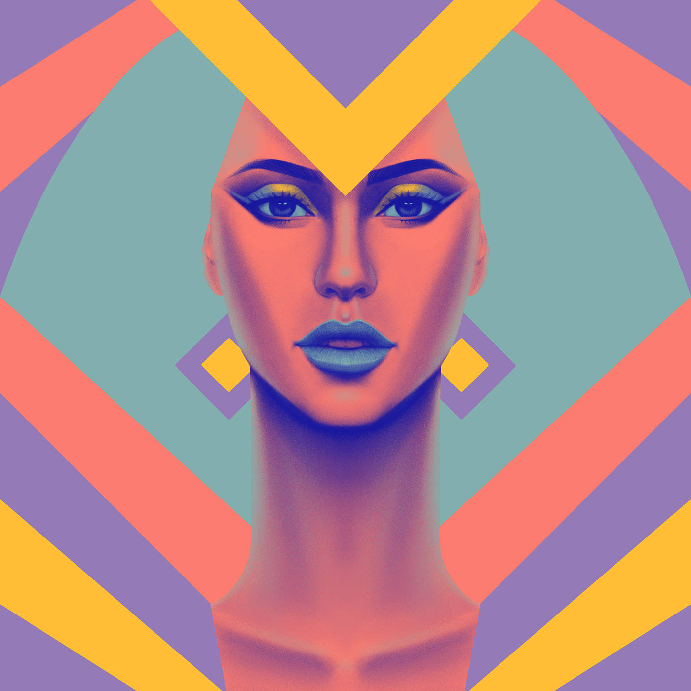 samy halim波普艺术明星肖像插画