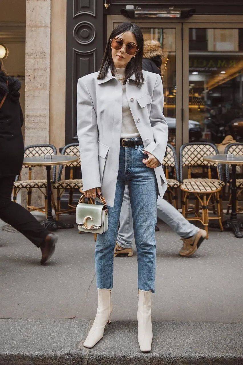 显高 “小白鞋”失宠了！现在流行“裤子＋短靴”，时髦又显高！