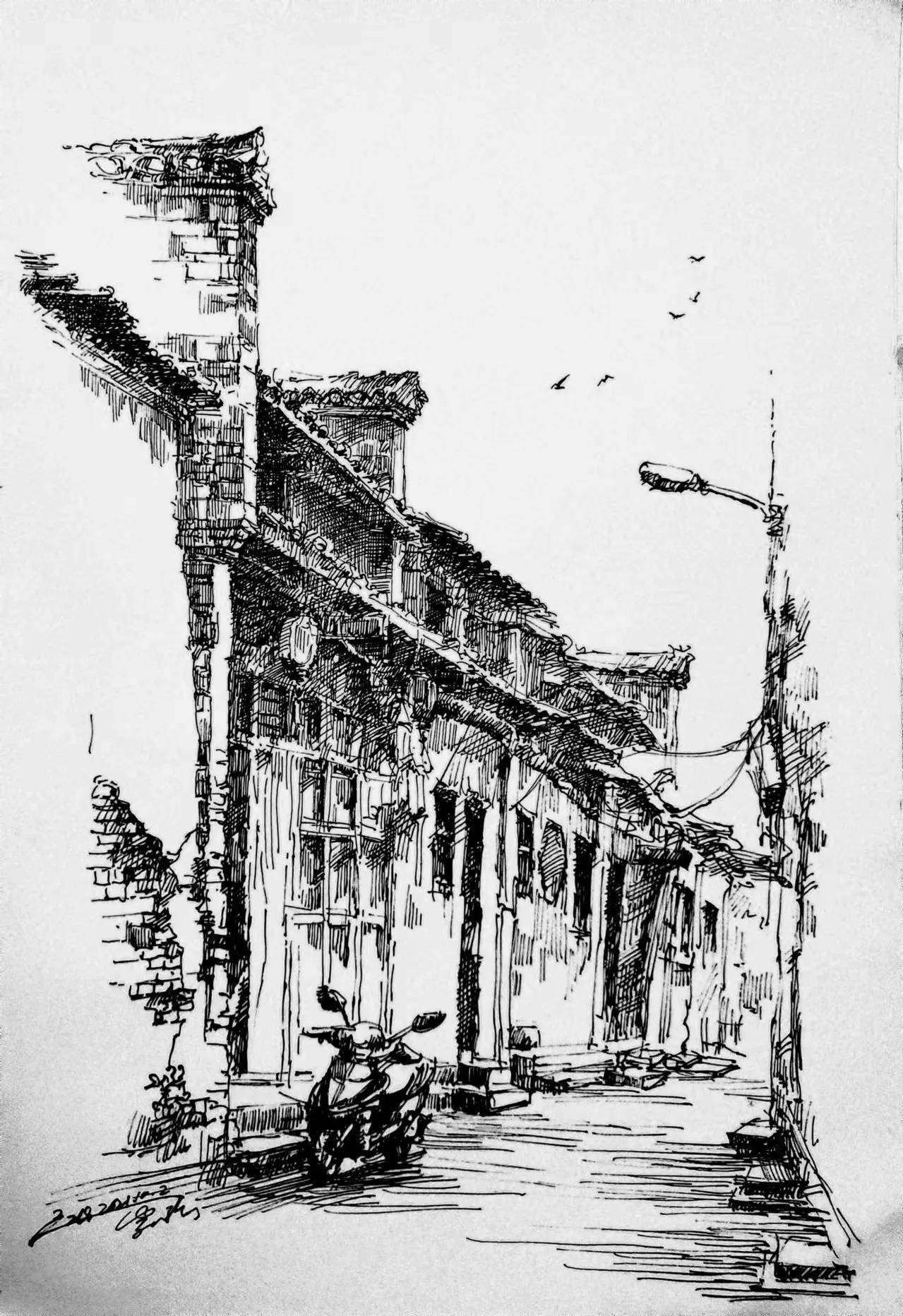 黑白是永恒的经典,李正强先生写生作品分享_声音_部分_千年