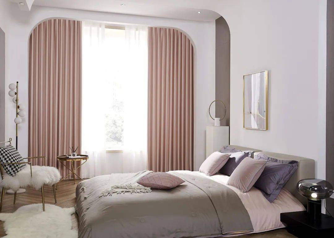 窗帘十大品牌治愈系暖粉卧室直男看了也心动