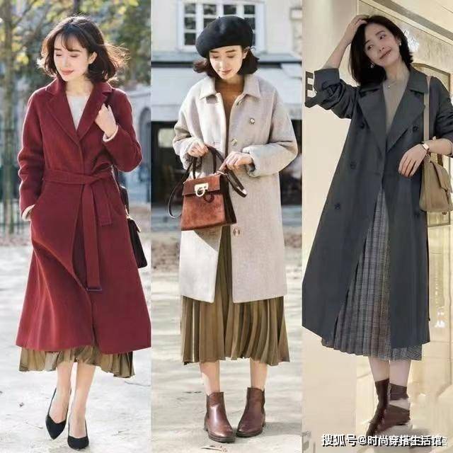 显高 建议:大衣下面不一定配裤子,今年流行这样穿,显高又时髦,真美
