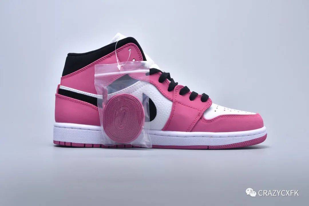 乔丹air jordan 1 mid berry 浆果粉中帮篮球鞋_swoosh_粉色_皮革