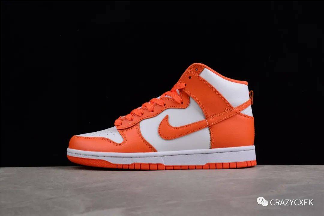耐克白橙复古 nike sb dunk high retro orange blaze 高帮运动板鞋