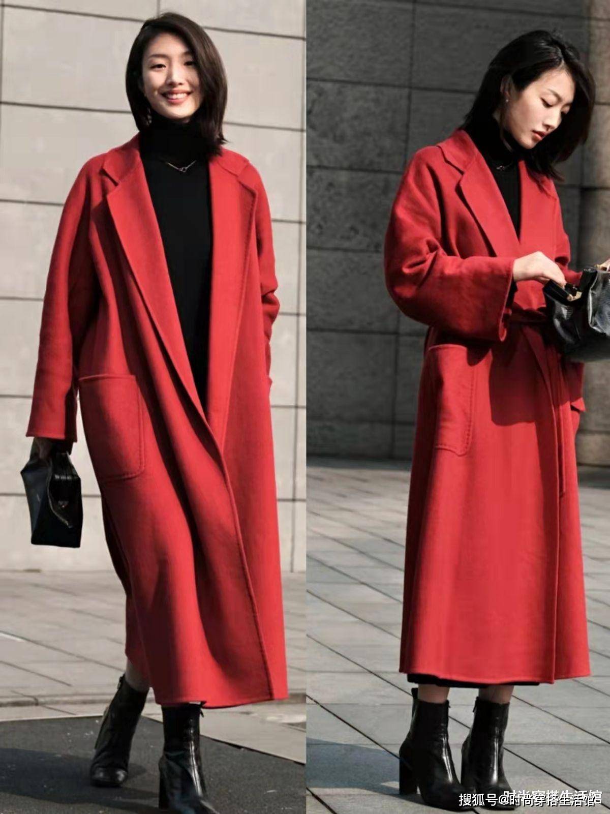 身材 红色大衣怎么穿才好看？我总结了这4组搭配方案，给你过年参考