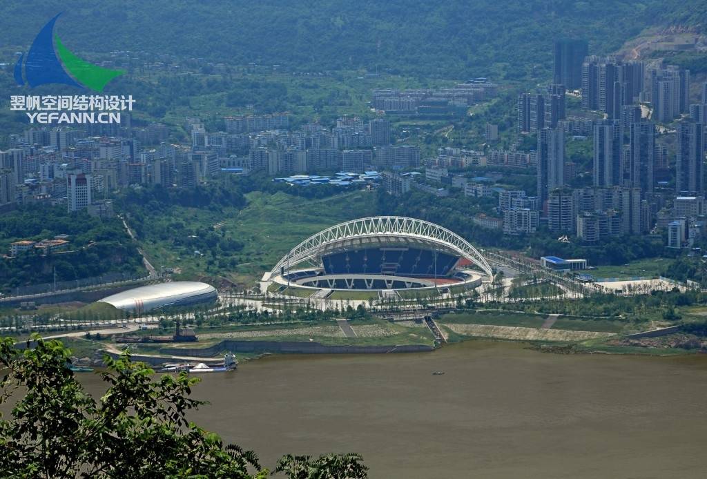 ptfe膜结构体育场重庆万州体育中心_看台_设计_罩棚