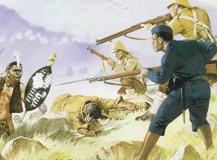 祖鲁战争油画图片