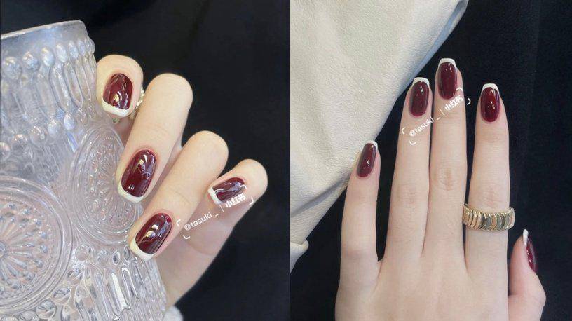 棋盘杨幂、热巴都是红色美甲控，2022新年做个复古红美甲，红火一整年