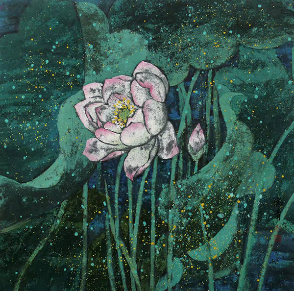 纪瑞青的绘画作品中尤其是以荷花为题的彩墨画作品居多.