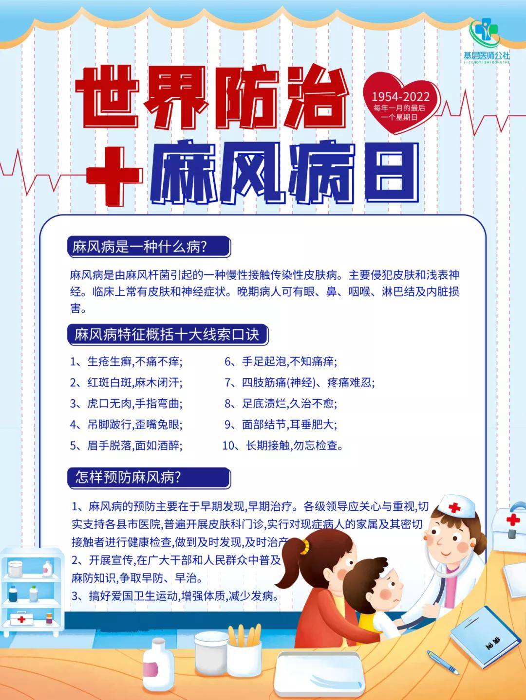 健康宣传栏2022年世界防治麻风病日