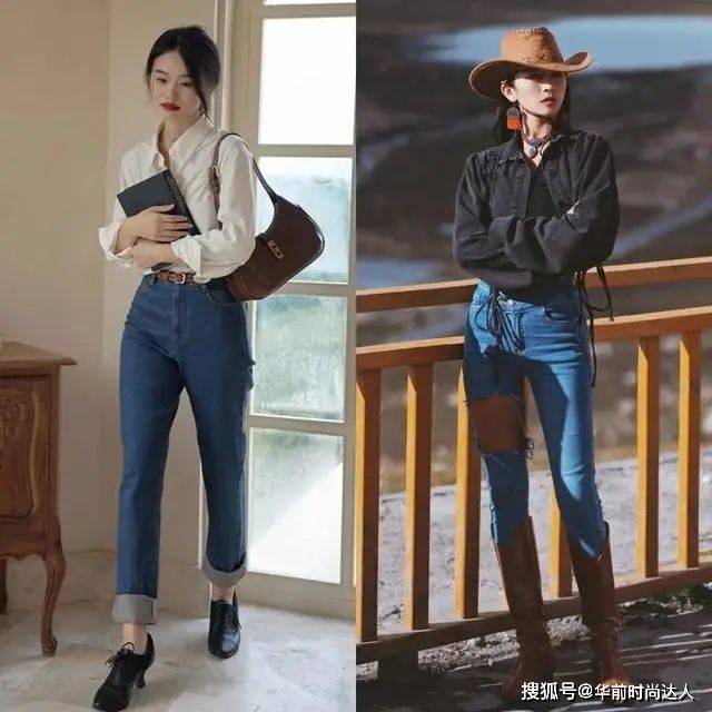 毛衣 气质感十足的牛仔裤搭配起来了,时髦又显瘦,很适合走亲访友