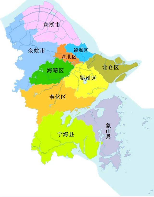 宁波市地图各区县划分图片