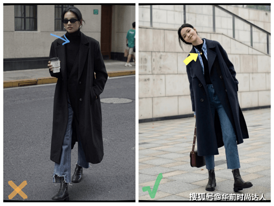 脖子 早春“大衣+高领衫”太高级了，保暖显气质，适合30、40岁的女人