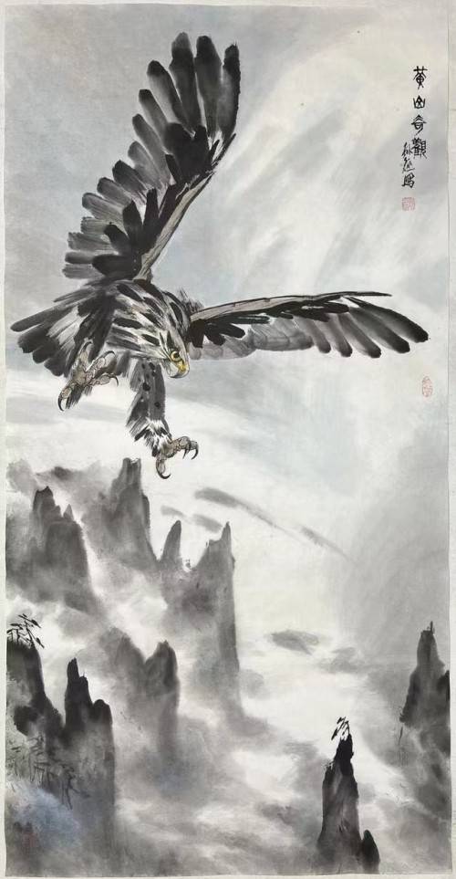 妙笔生花入木三分画鹰大师孙征教授
