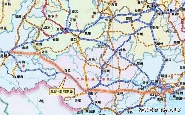 原創雲南廣東在規劃一條高鐵全長1280公里途經39站