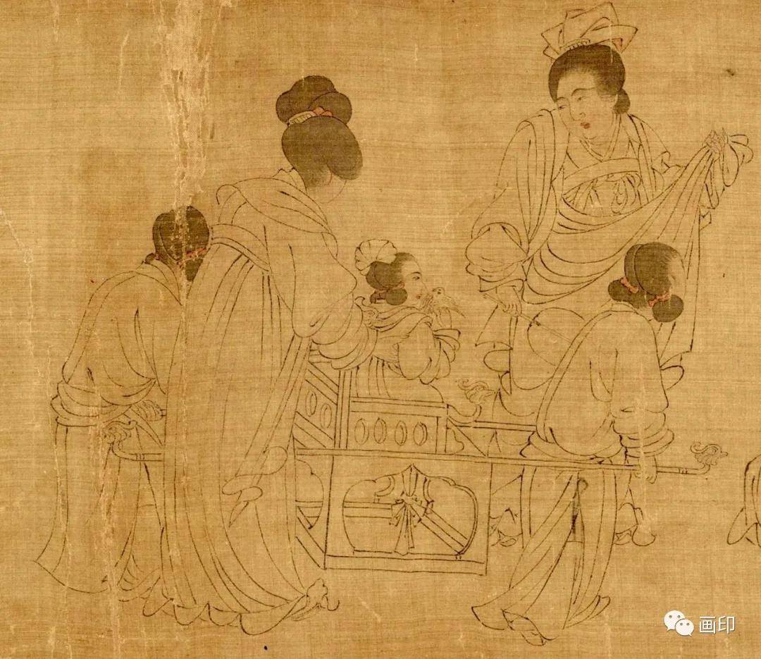中国古美術 五代 周文矩款 人物画 水墨画 掛軸 絹布 唐物 古画 書画 肉筆 中国古美術 五代 周文矩款 人物画 水墨画 掛軸 絹布 唐物 古画 書画