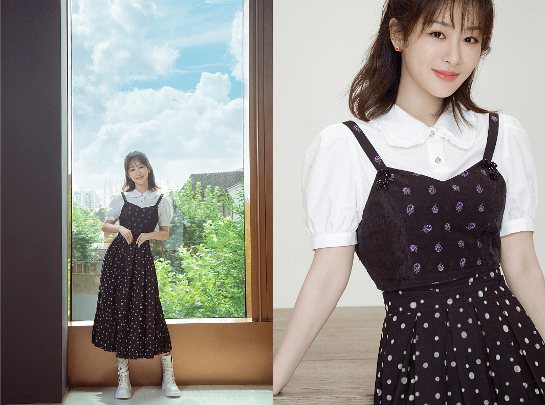 发型杨紫换了发型同样很美，身穿“爱心裙”好甜美，真是少女感满满