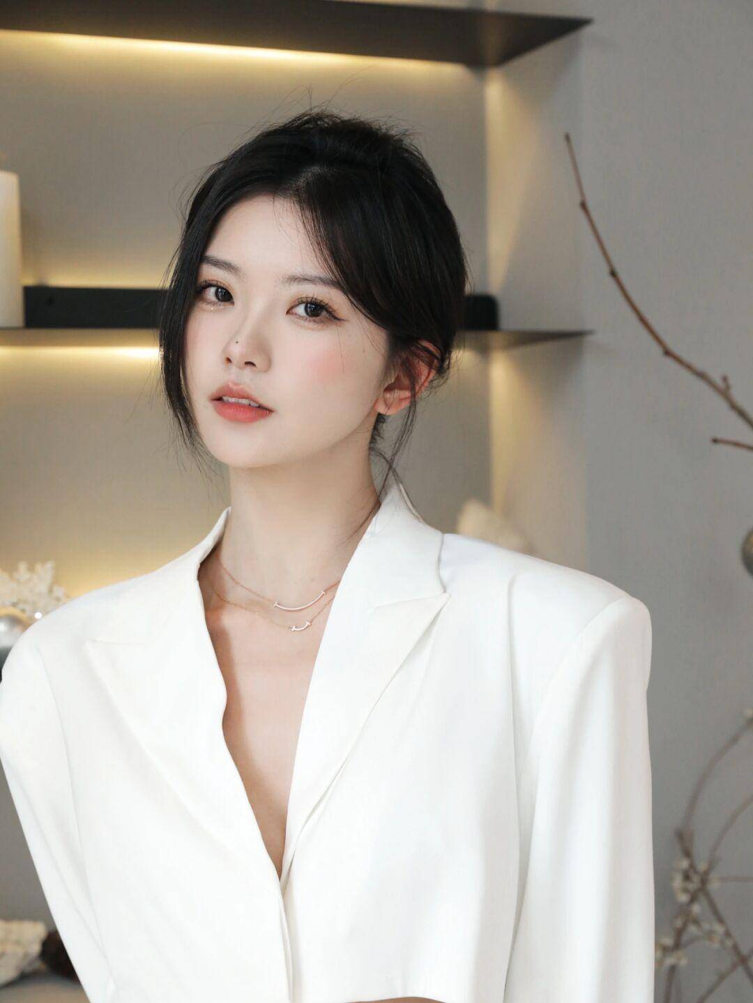 知性又有气质的美女,穿白色衣服更加显得温文尔雅,温婉可人_知性_白色