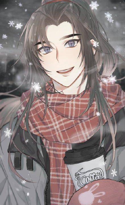 原创今日小雪心灵手巧小汪叽织出双人围巾忘羡提醒您注意保暖