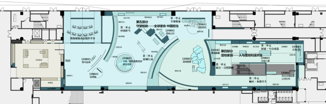 三层展陈分布平面图二层展陈分布平面图中国黄海湿地博物馆是由原盐城