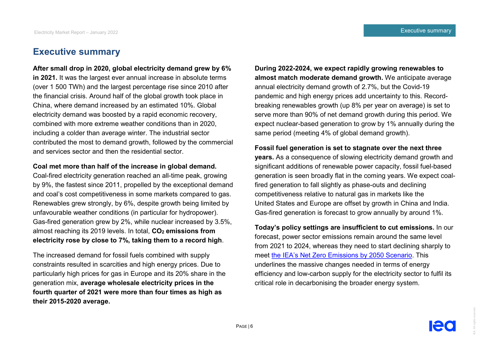2022年电力市场报告【英文版】-IEA_需求_全球_中国