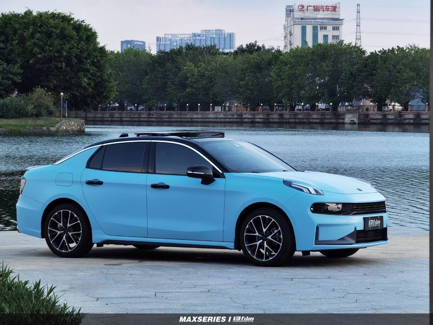 领克03全车lbfilm改色膜消光北卡蓝